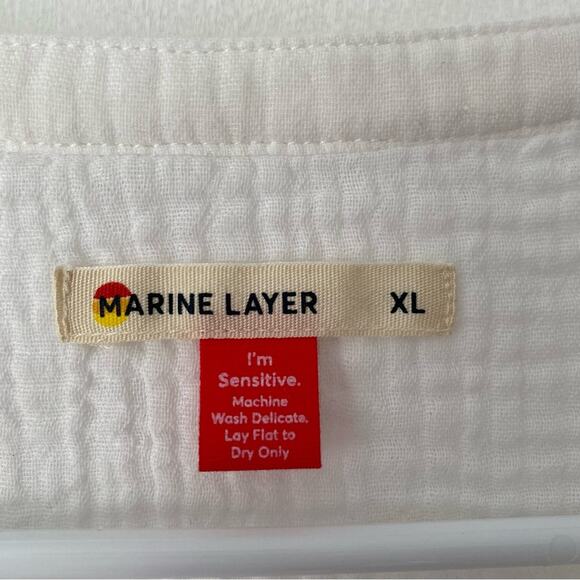 Marine Layer White Gauzy Top Blouse size XL - Picture 7 of 7